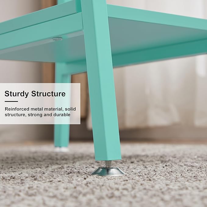 VECELO 43 Inch Computer Desk Writing Study Work Office Table Modern desk with shelves wooden desk for Home Bedroom,Blue Desk - LeafyLoom