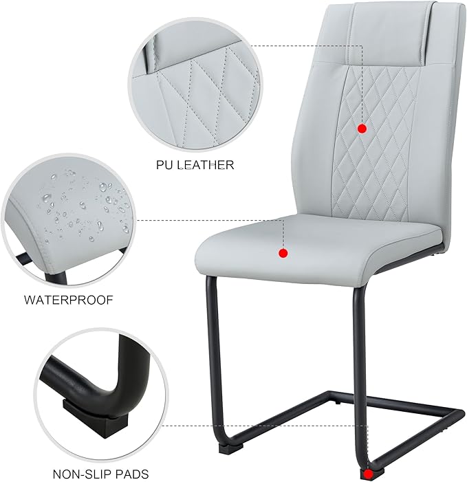 NicBex Haerin-SD-00322-LWJ Dining Chairs, 16"x16"x38", Light Gray - LeafyLoom