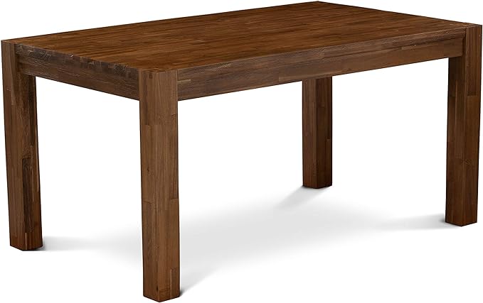 East West Furniture CN6-0N-T Celina Modern Kitchen Table - Rectangle Rustic Wood Dining Table , 36x60 Inch, Walnut - LeafyLoom