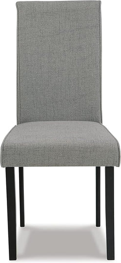 Signature Design by Ashley Kimonte Upholstered 19" Parsons Dining Chair, 2 Count, Dark Gray - LeafyLoom