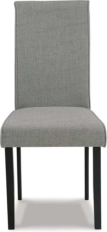 Signature Design by Ashley Kimonte Upholstered 19" Parsons Dining Chair, 2 Count, Dark Gray - LeafyLoom