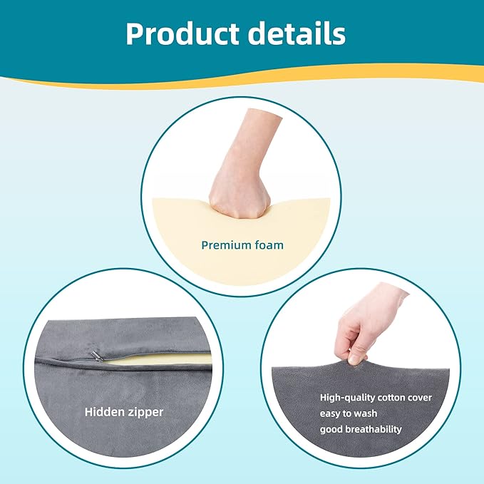 Bed Wedges & Body Positioners for Elderly (3 in 1),40 Degree Triangle Wedges for Bed Positioning,Triangle Pillow for After Surgery, Wedges for Bedsores,Wedge Pillow for Positioning - LeafyLoom