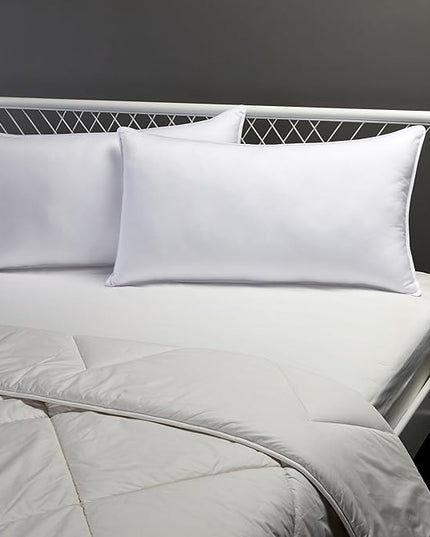Amazon Basics Down Alternative Bed Pillows, Medium Density For Back and Side Sleepers, King, 2-Pack, White, 36 in L x 20 in W - LeafyLoom