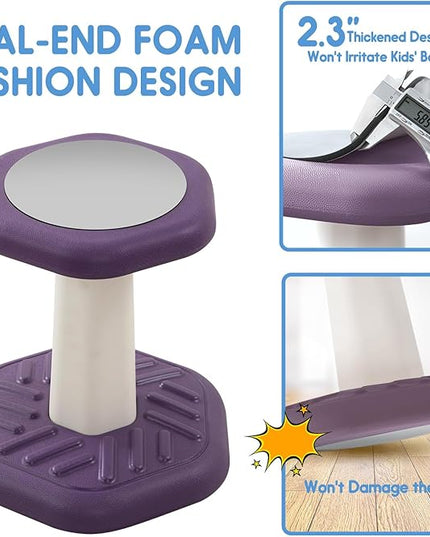Wobble Chair for Kids, Wiggle Stool Flexible Seating Classroom, Improves Focus& Attention, Posture & ADHD Chair, Ages 3-8 - LeafyLoom