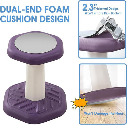 Wobble Chair for Kids, Wiggle Stool Flexible Seating Classroom, Improves Focus& Attention, Posture & ADHD Chair, Ages 3-8 - LeafyLoom