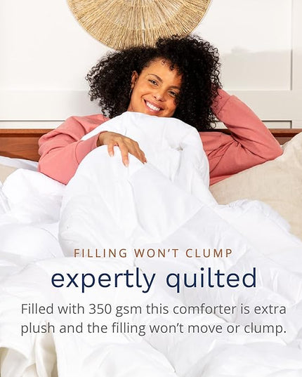 ViscoSoft All Seasons Twin/Twin XL Down Alternative Reversible Comforter - Perfect for Dorm Bedding - Breathable Premium Twin Extra Long Microfiber White Duvet Cover Insert - LeafyLoom