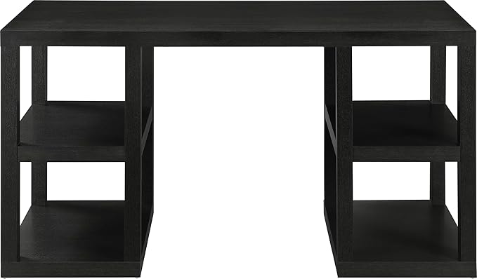 Ameriwood Home Deluxe Parsons Desk, Black Oak - LeafyLoom