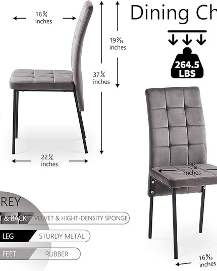 NicBex Haerin-SD-00336-LWJ Dining Chairs, 20.3"x16.1"x36.2", Gray - LeafyLoom
