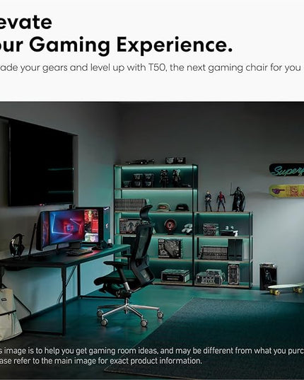 SIDIZ T50 Ergonomic Office Chair : High Performance Home Office Chair with Adjustable Headrest, Lumbar Support, 3D Armrest, Seat Depth, Mesh Back Computer Chair, Alternative Gaming Chair (Gray) - LeafyLoom