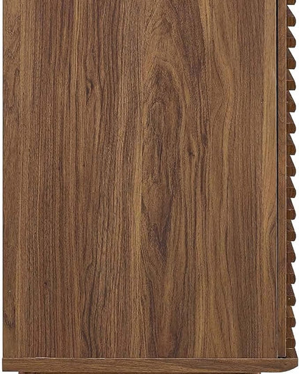 Modway Render 63" Mid-Century Modern Sideboard Buffet Table or TV Stand in Walnut - LeafyLoom