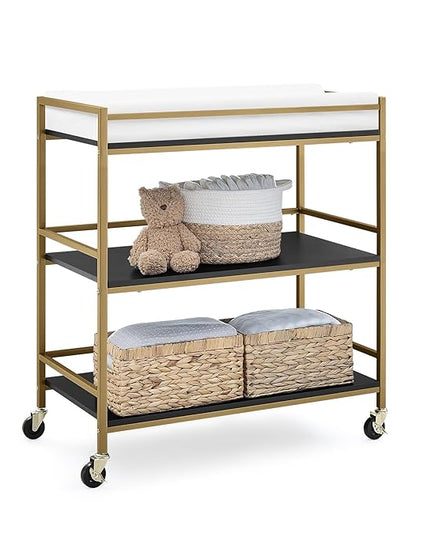 Delta Children Jade Changing Table/Cart, Ebony Melamine/Bronze - LeafyLoom