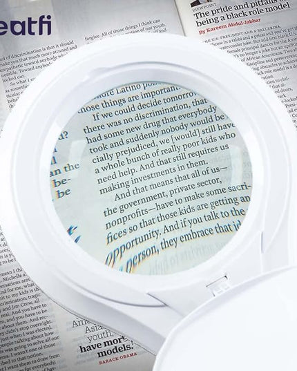 Neatfi (New Model) 1,200 Lumens Super LED Magnifying Lamp with Clamp, 8D, Dimmable, includes Microfiber Cleaning Cloth, 5 Inch Diameter Lens for Reading, Sewing, Crafting (8 Diopter, White) - LeafyLoom