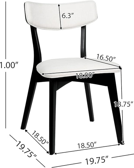 Christopher Knight Home Chazz Dining Chair, 19.75 "W x 19.75 "D x 31 "H, Chaz,Light Beige/Matte Black - LeafyLoom