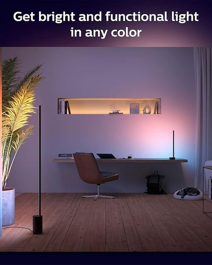 Philips Hue Signe Smart Floor Lamp, Black - White and Color Ambiance LED Color-Changing Light - 2 Pack - Control with Hue App - Compatible with Alexa, Google Assistant, and Apple Homekit PhilipsHue