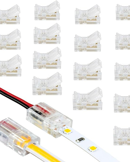 Armacost Lighting 142250 Ribbon Flex Pro Tape Light 60 LEDs/m, Soft Bright White 3000K 32.8 ft. Professional Grade LED Strip Lights & 566021 White/Single Color LED Wire to Tape Connector - 18 Pk ArmacostLighting