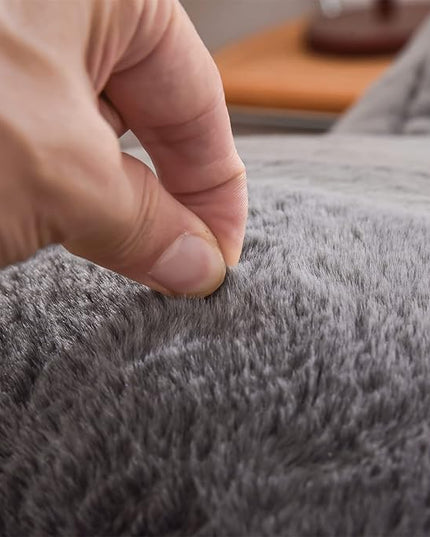 A Nice Night Faux Fur Reading Pillow Bed Wedge Large Adult Children Backrest with Arms Back Support for Sitting Up in Bed/Couch for Bedrest,Gray,Large - LeafyLoom