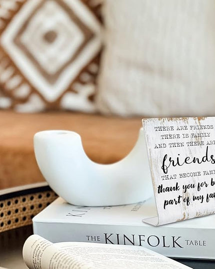 Friend Gifts for Women Men Friends Friendship Plaque Gift Office Gifts for Friends Sisters Coworkers Decorations On Shelf Table Desk for Living Room Bedroom Home Office dksg12 - LeafyLoom