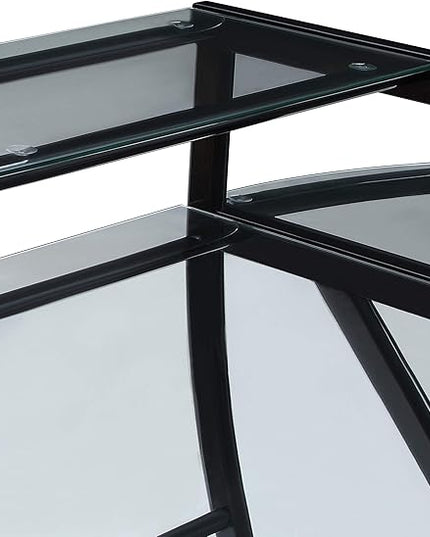 OSP Home Furnishings Constellation L Shaped Home Office Gaming Editing Desk, Black - LeafyLoom