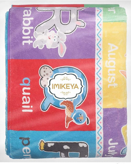 IMIKEYA Play Rugs Playroom Mat with Colorful Pattern, Playtime Collection ABC Alphabet, Seasons, Months, Fruit and Shapes Playmat Educational Rug for Kids Playroom Bedroom, 55 x 43.3 Inch - LeafyLoom