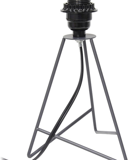 Simple Designs LT2066-GOG 14" Down to the Wire Metal Table Lamp with Fabric Shade, Gray with Gray Shade - LeafyLoom