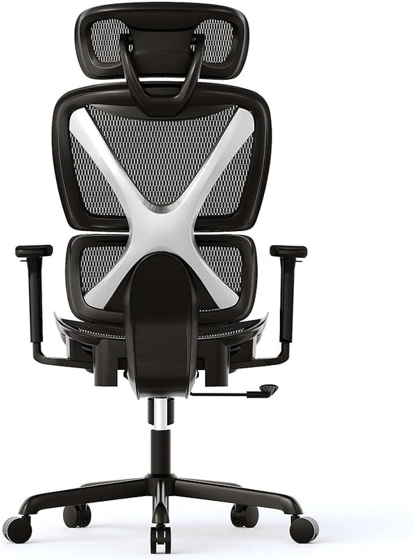 GABRYLLY Ergonomic Office chair with Lumbar Support, Big and Tall Mesh Chairs with Adjustable 3D Arms, Headrest & Soft Seat, Large Desk Chair for Home Gaming,Black - LeafyLoom