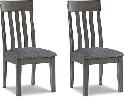 Signature Design by Ashley Hallanden Modern Slat Back 18.63" Dining Room Chair, Set of 2, Gray - LeafyLoom