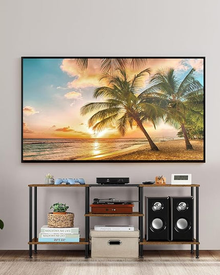 50 inch TV Stand for Bedroom Rustic Brown TV Entertainment Center with Storage 3 Tier TV Table Stand for Living Room TV Console Table for 50 43 40 32 inch TV - LeafyLoom