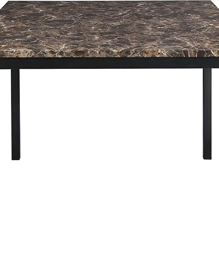 NicBex Dining Table Set for 4 Corner Dining Table Set Counter Height Dining Set 5pc Faux Marble Tabletop and 4X Counter Height Chairs for Small Space Dining Room, Black - LeafyLoom