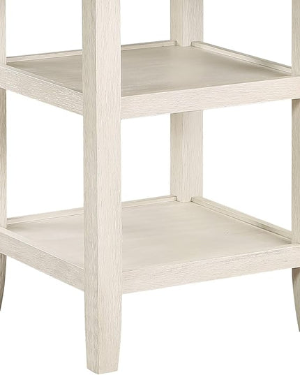 NicBex Dining Table for 4 Kitchen Table and Chairs 5Pc Counter Height Dining Set Table with Built-in Shelves and 4X Counter Height Chairs for Dining Room and Restaurant, Antique White - LeafyLoom