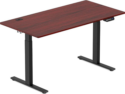 SHW 55-Inch Large Electric Height Adjustable Standing Desk, 55 x 28 Inches, Cherry - LeafyLoom
