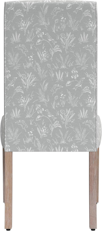 HomePop Classic Parsons Dining Chairs, Light Gray Floral with Animal Motifs(Set of 2) - LeafyLoom