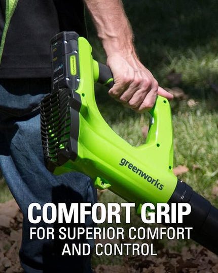 Greenworks 24V Axial Blower (100 MPH / 330 CFM), 2.0Ah Battery and Charger - LeafyLoom