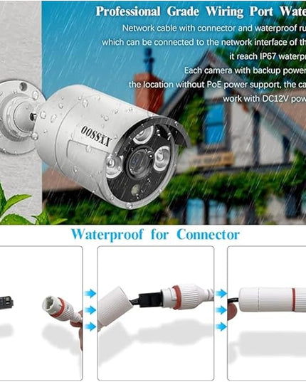OOSSXX (HD 2.7K 5.0MP with Audio) Outdoor Wired Security Camera Systems PoE Outdoor Surveillance Video System OOSSXX