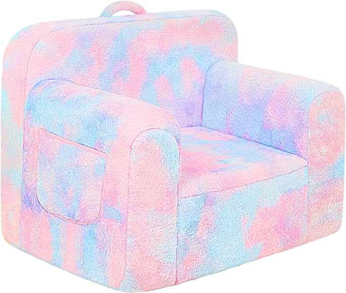 Toddler First Chair, Baby Chairs Comfy Toddler for Boys and Girls for Ages 18 Months and Up, Fits Any Decor (Dark Tie-Dye) - LeafyLoom