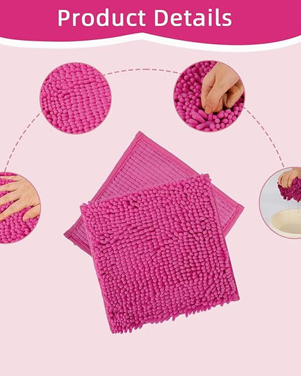 Locker Rug school girl rugs Carpet Chenille 100% Microfiber Locker Carpet with Non Skid Backing Locker Decorations (Rose Red, 12X12) - LeafyLoom