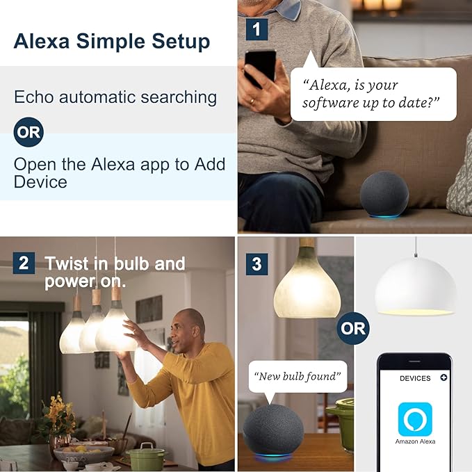 Sengled Alexa Light Bulb 75W Equivalent, Smart Light Bulbs Bluetooth Mesh 1050 LM, Smart Bulbs That Work with Alexa Only 2700K, High Brightness, Soft White A19 Dimmable Bulb, No Hub Required, 4 Pack Sengled