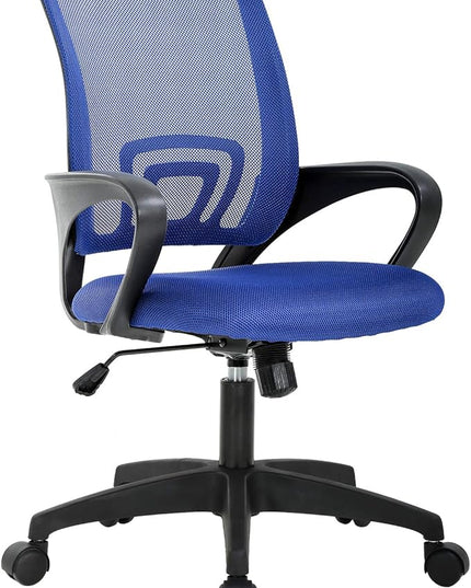 Office Chair Desk Chair Mesh Computer Chair with Lumbar Support Modern Executive Adjustable Chair Task Rolling Swivel Ergonomic Chair for Women Adults(Blue) - LeafyLoom