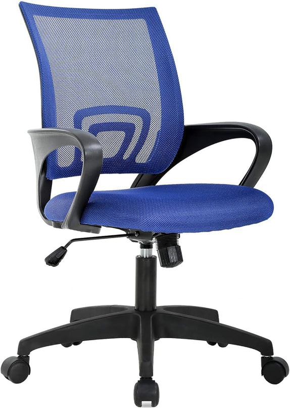 Office Chair Desk Chair Mesh Computer Chair with Lumbar Support Modern Executive Adjustable Chair Task Rolling Swivel Ergonomic Chair for Women Adults(Blue) - LeafyLoom