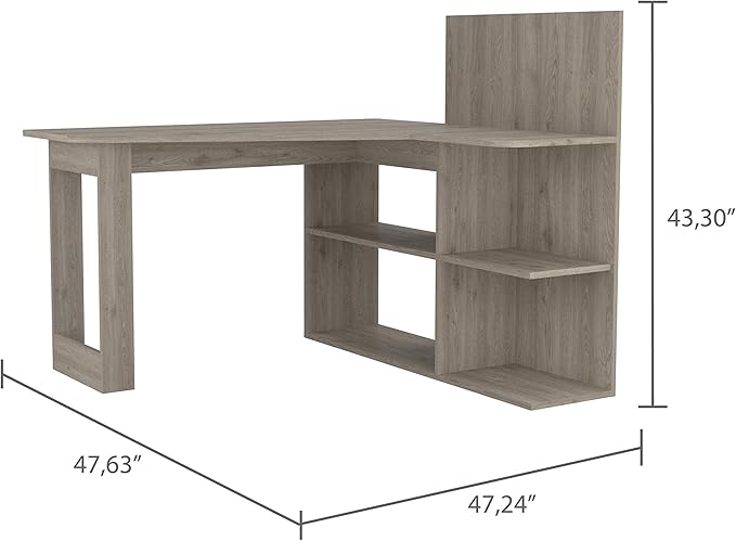 NicBex Kimberly-DW-00047-LWJ Home Office Desks, 51.7"x47.2"x43.3", Light Gray - LeafyLoom