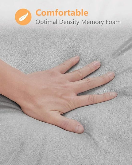 OasisSpace Bed Wedge Pillow, Post Surgery Memory Foam for Back, Leg and Knee Pain Relief, Sitting Pillow for Reading, Adjustable Pillows with Washable Cover for Acid Reflux and GERD for Sleeping - LeafyLoom