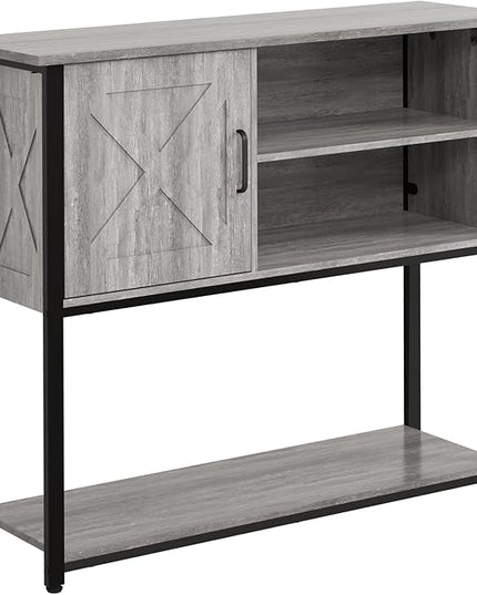 41" Console Table with Storage Cabinet, Sofa Table with Storage Shelves, Coffee Bar Table, Sofa Entryway Tables for Entry Way, Behind Couch Table for Living Room Hallway, Gery - LeafyLoom