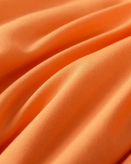 Full Size Burnt Orange Comforter Set, Solid Terracotta Down Alternative Soft Boho Bedding Comforter Set, Breathable Fluffy Microfiber Rust Comforter for All Seasons with Pillowcases - LeafyLoom