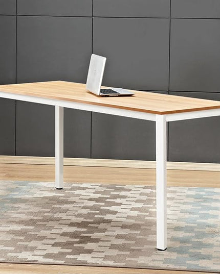 SogesGame Computer Desk, 63 inches Office Desk Computer Table Study Writing Desk Workstation for Home Office, Dining Table Teak White - LeafyLoom