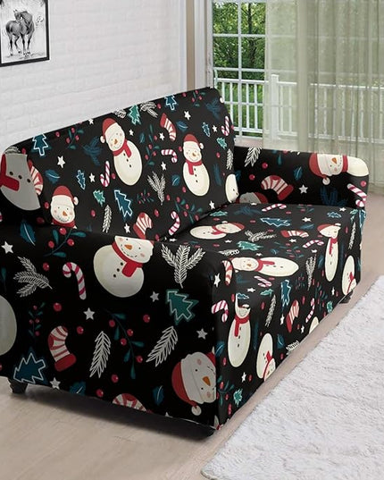 FKELYI Christmas Decor Sofa Couch Cover Cute Snowman Furniture Protector Easy Going Stretch Sofa Slipcover for Indoor Washable Sofa Slipcovers L FKELYI