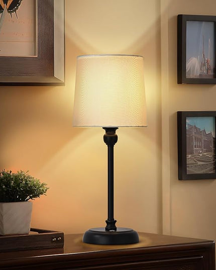 Cordless LED Table Lamp, 6000mAh Rechargeable Bedside Night Lamp for Bedroom, Portable Touch Stepless Dimmable Battery Operated Lamp, Ambient Light for Patio Restaurant(Black H) - LeafyLoom