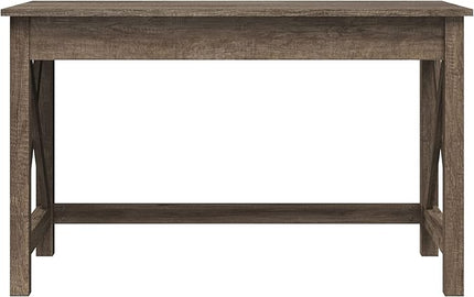 Lavish Home Writing Desk with X-Pattern Legs for Office, Bedroom, Computer, or Craft Table, 47-Inch Long, Light Tan Woodgrain - LeafyLoom