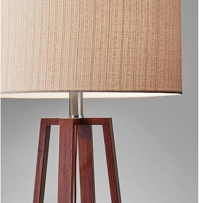 Adesso 1503-15 Quinn Table Lamp, 23.75 in., 150 W Incandescent/CFL, Walnut Birch Wood, 1 Wooden Lamp - LeafyLoom
