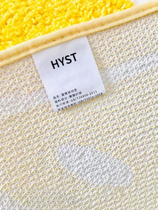 Playtime Cozy Lemon Cute Fruits Half Round Shaped Bedroom Bathroom Doorway Kitchen Floor Rug Carpet Water Absorption Non-Slip mat for Kid's Room (Yellow, 45 * 65CM) - LeafyLoom