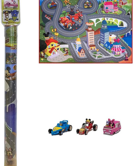 Gertmenian Disney Mickey Mouse Interactive Kids’ Rug Set | Includes 3x Cars feat. Donald, Daisy, and Minnie | Suitable for Classroom, Nursery, Bedroom, or Play Area | 40x54in Medium, 32503 - LeafyLoom