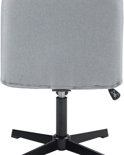 Panana Office Chair Fabric Padded Seat Armless Desk Chair Swivel Computer Task Chair Mid-Back No Wheels Accent Chair (Grey) - LeafyLoom